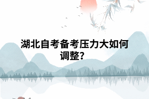 湖北自考備考?jí)毫Υ笕绾握{(diào)整？