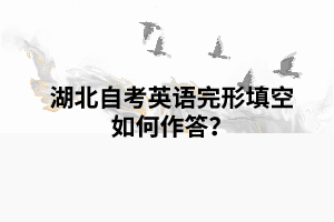 湖北自考英語完形填空如何作答？