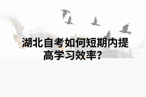 湖北自考如何短期內(nèi)提高學(xué)習(xí)效率？