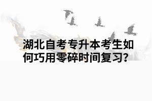 湖北自考專升本考生如何巧用零碎時(shí)間復(fù)習(xí)？