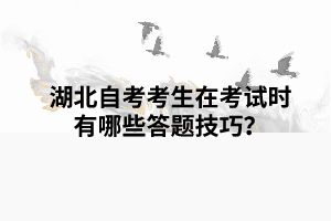 湖北自考考生在考試時(shí)有哪些答題技巧？
