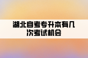 湖北自考專升本有幾次考試機會？