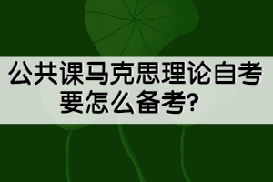 公共課馬克思理論自考要怎么備考？