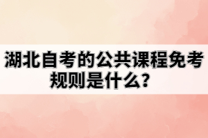 湖北自考的公共課程免考規(guī)則是什么？