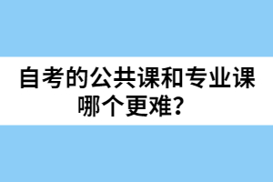 自考的公共課和專業(yè)課哪個更難？