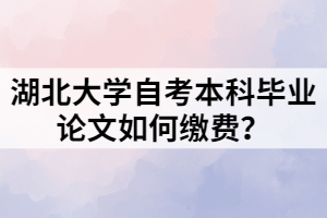 湖北大學自考本科畢業(yè)論文如何繳費？