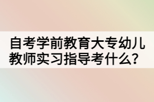 自考學前教育大專幼兒教師實習指導考什么？