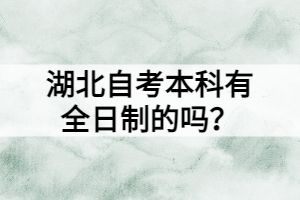 湖北自考本科有全日制的嗎？