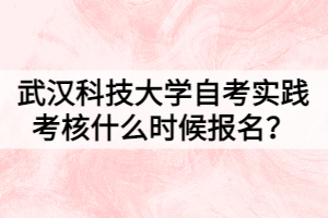 武漢科技大學(xué)自考實(shí)踐考核什么時(shí)候報(bào)名？
