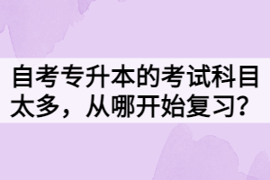 自考專(zhuān)升本的考試科目太多，從哪開(kāi)始復(fù)習(xí)？