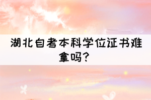 湖北自考本科學(xué)位證書難拿嗎？