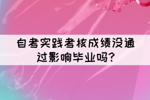 自考實(shí)踐考核成績(jī)沒(méi)通過(guò)影響畢業(yè)嗎? 自考實(shí)踐考核成績(jī)沒(méi)通過(guò)影響畢業(yè)嗎?