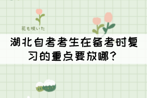 湖北自考考生在備考時(shí)復(fù)習(xí)的重點(diǎn)要放哪？