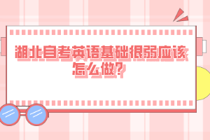 湖北自考英語基礎很弱應該怎么做？