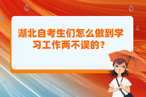 湖北自考生們怎么做到學習工作兩不誤的？