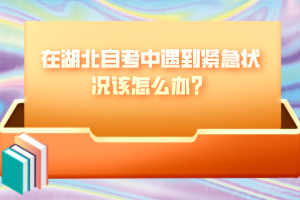 在湖北自考中遇到緊急狀況該怎么辦？