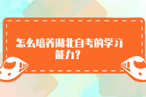 怎么培養(yǎng)湖北自考的學(xué)習(xí)能力？