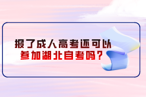 報了成人高考還可以參加湖北自考嗎？