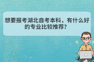 想要報(bào)考湖北自考本科，有什么好的專業(yè)比較推薦？