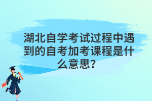 湖北自學(xué)考試過程中遇到的自考加考課程是什么意思？