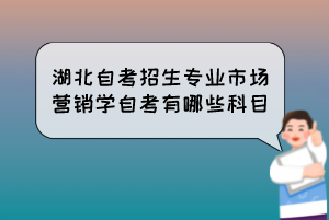 湖北自考招生專業(yè)市場(chǎng)營(yíng)銷(xiāo)學(xué)自考有哪些科目？