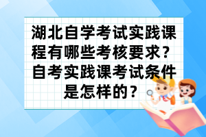 湖北自學考試實踐課程有哪些考核要求？自考實踐課考試條件是怎樣的？