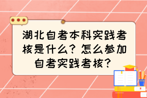湖北自考本科實(shí)踐考核是什么？怎么參加自考實(shí)踐考核？