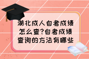 湖北成人自考成績怎么查?自考成績查詢的方法有哪些？