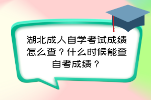 湖北成人自學考試成績怎么查？什么時候能查自考成績？