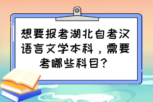 想要報(bào)考湖北自考漢語(yǔ)言文學(xué)本科，需要考哪些科目？