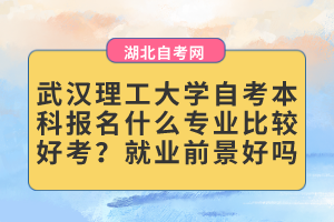 武漢理工大學(xué)自考本科報(bào)名什么專業(yè)比較好考？就業(yè)前景好嗎？