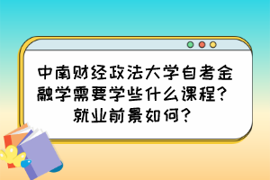 中南財(cái)經(jīng)政法大學(xué)自考金融學(xué)需要學(xué)些什么課程？就業(yè)前景如何？