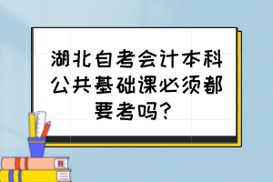 湖北自考會計本科公共基礎(chǔ)課必須都要考嗎？