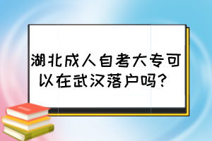 湖北成人自考大?？梢栽谖錆h落戶嗎？