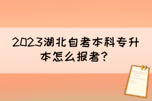 2023湖北自考本科專(zhuān)升本怎么報(bào)考？