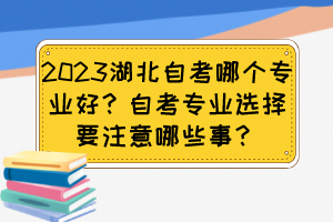 2023湖北自考哪個(gè)專業(yè)好？自考專業(yè)選擇要注意哪些事？