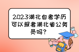 2023湖北自考學歷可以報考湖北省公務員嗎？