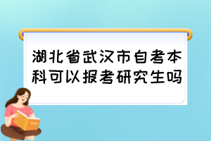 湖北省武漢市自考本科可以報考研究生嗎？