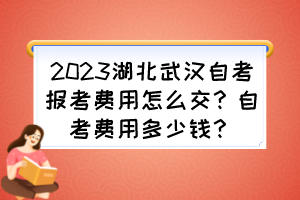 2023湖北武漢自考報考費用怎么交？自考費用多少錢？