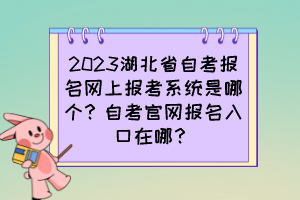 2023湖北省自考報(bào)名網(wǎng)上報(bào)考系統(tǒng)是哪個(gè)？自考官網(wǎng)報(bào)名入口在哪？