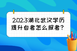 2023湖北武漢學(xué)歷提升自考怎么報(bào)考？