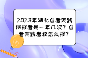 2023年湖北自考實踐課報考是一年幾次？自考實踐考核怎么報？