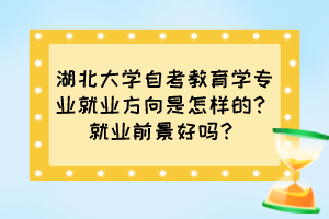 湖北大學(xué)自考教育學(xué)專業(yè)就業(yè)方向是怎樣的？就業(yè)前景好嗎？