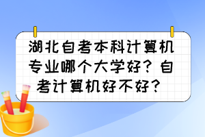 湖北自考本科計算機專業(yè)哪個大學好？自考計算機好不好？