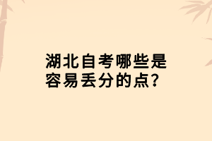 湖北自考哪些是容易丟分的點？