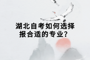 湖北自考如何選擇報(bào)合適的專業(yè)？