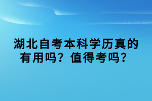 湖北自考本科學(xué)歷真的有用嗎？值得考嗎？