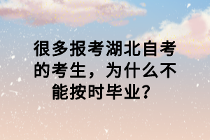 很多報考湖北自考的考生，為什么不能按時畢業(yè)？