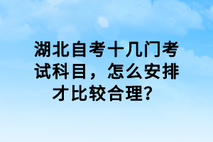 湖北自考十幾門考試科目，怎么安排才比較合理？