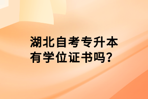 湖北自考專升本有學(xué)位證書(shū)嗎？